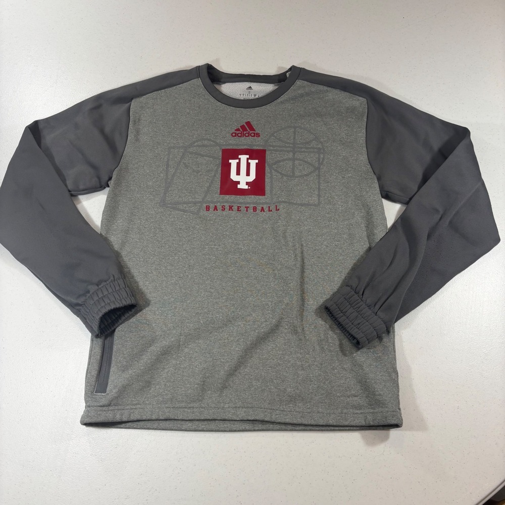 Adidas Indiana University Hoosiers Basketball Aeroready Sweatshirt Grey Mens S